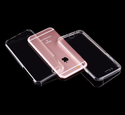Силиконови гърбове Силиконови гърбове за Apple Iphone Луксозен ултра тънък комплект силиконови ТПУ кейсове преден и заден 360° Body Guard за Apple iPhone 6 4.7 / Apple Iphone 6s 4.7 кристално прозрачен